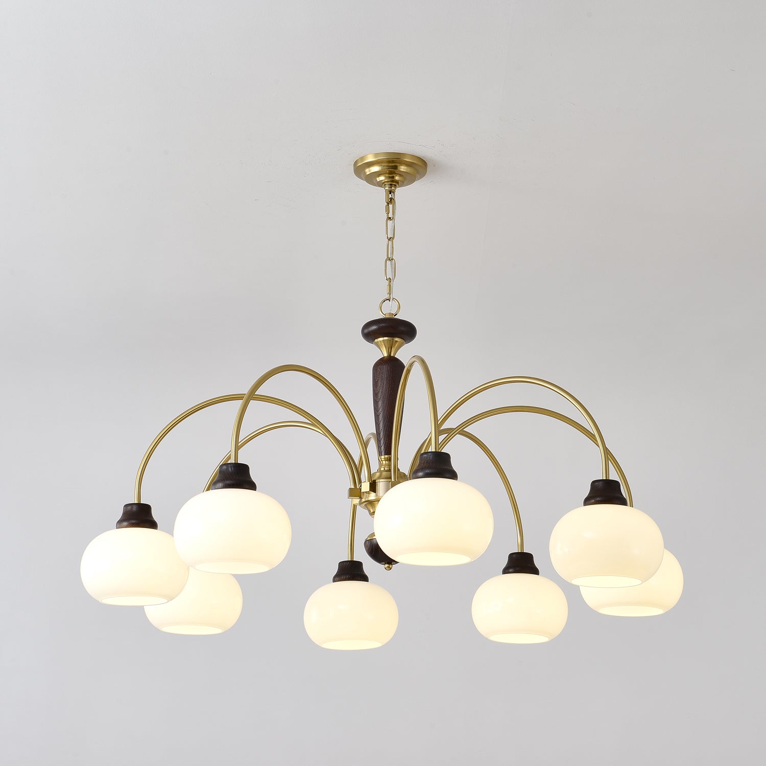 Aurora Chandelier Arched Globe White Shade - Blowlighting