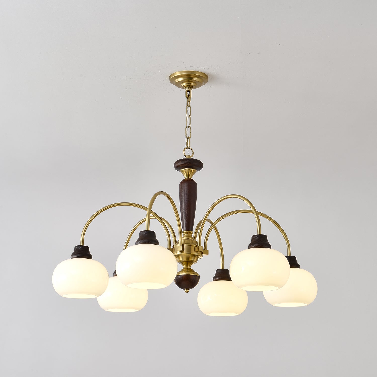 Aurora Chandelier Arched Globe White Shade - Blowlighting