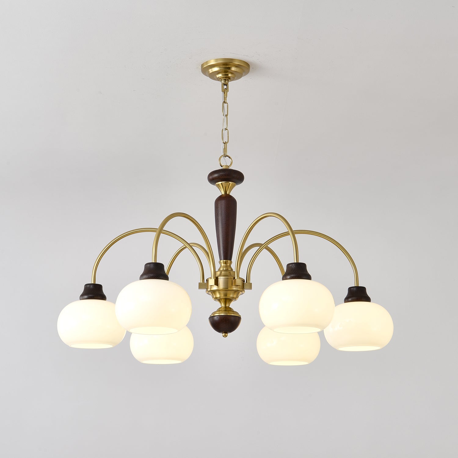 Aurora Chandelier Arched Globe White Shade - Blowlighting