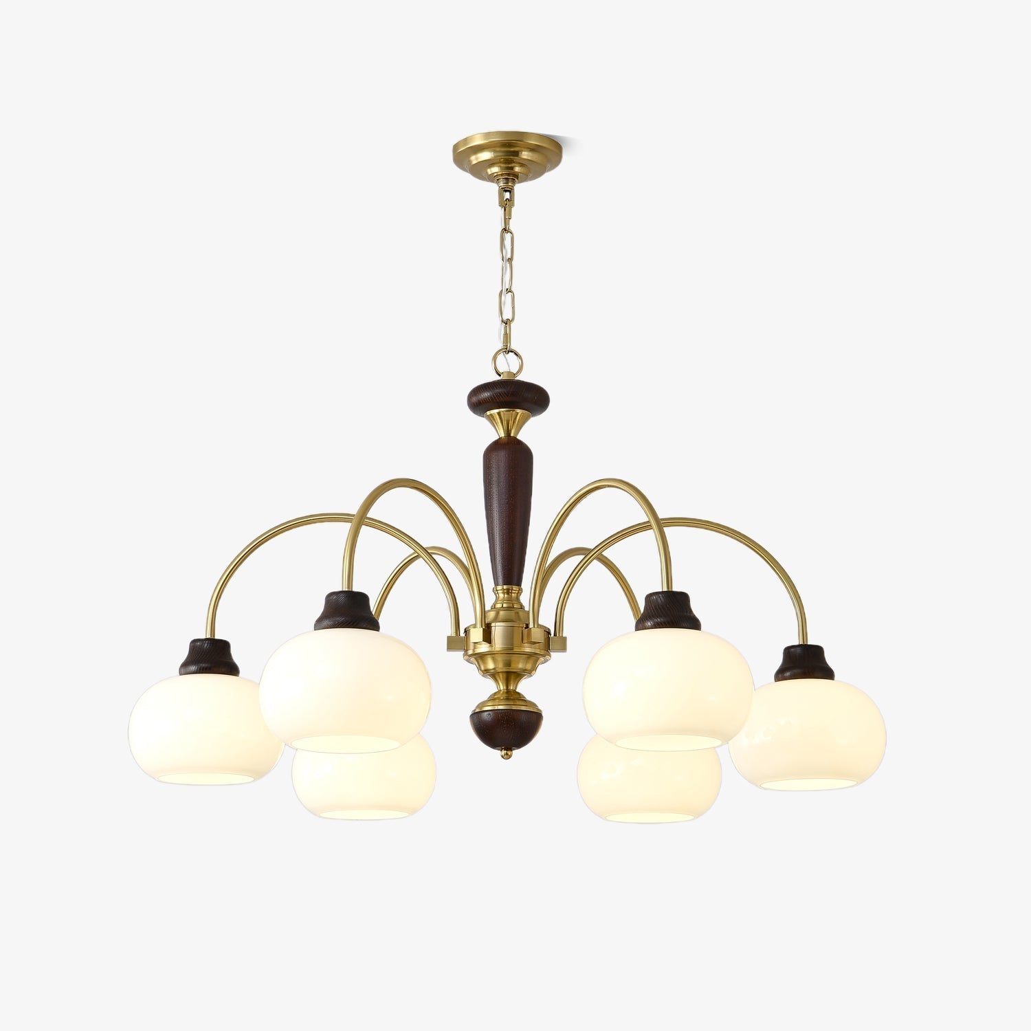 Aurora Chandelier Arched Globe White Shade - Blowlighting