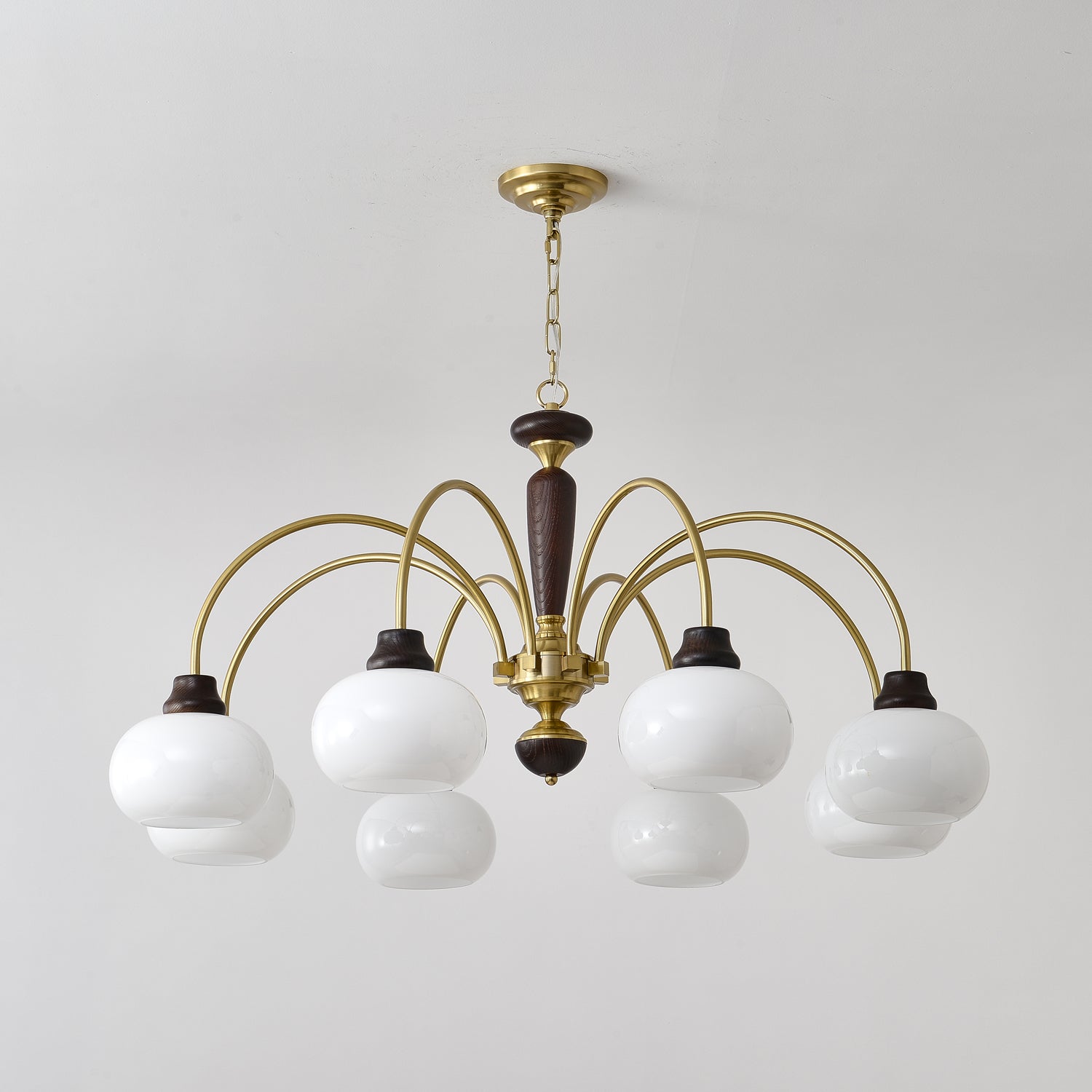 Aurora Chandelier Arched Globe White Shade - Blowlighting