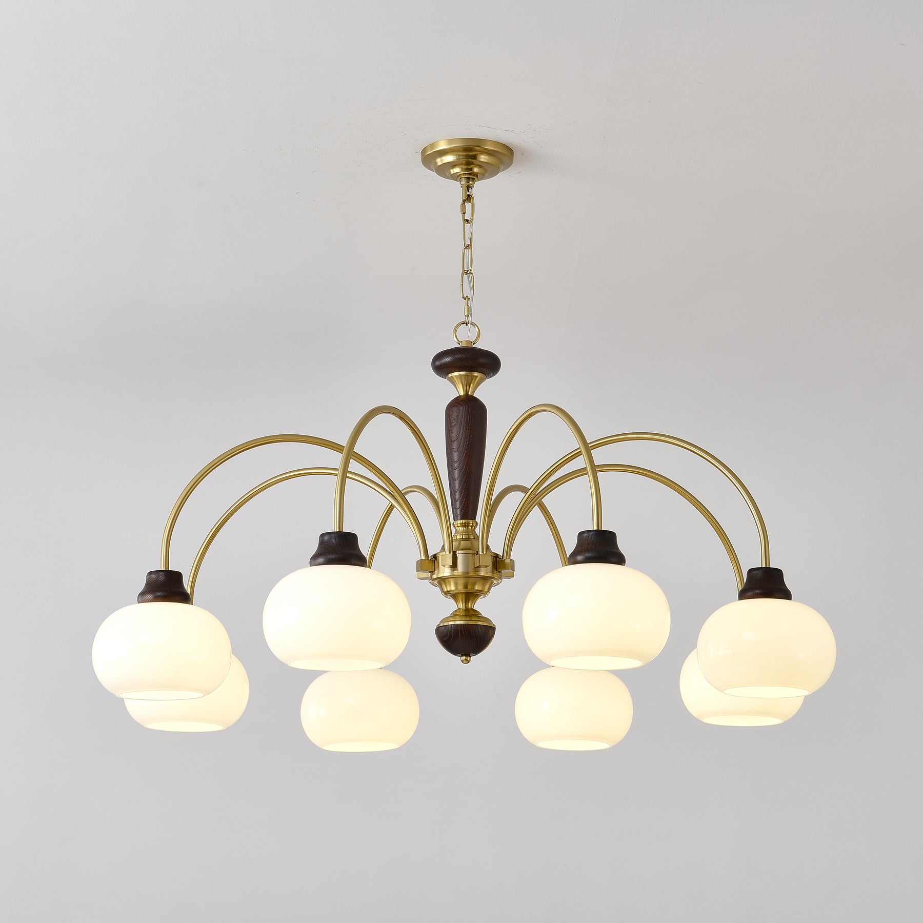 Aurora Chandelier Arched Globe White Shade - Blowlighting