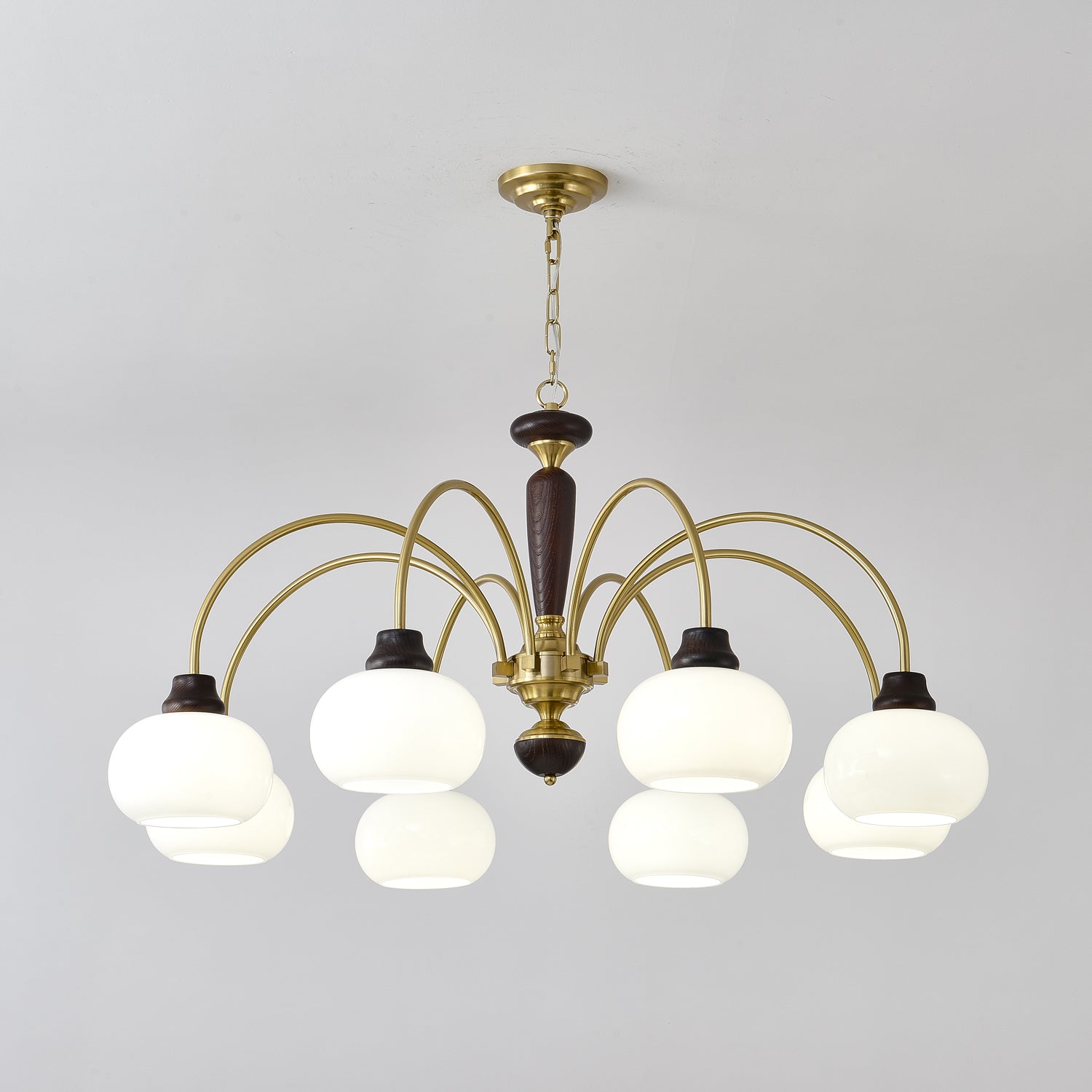 Aurora Chandelier Arched Globe White Shade - Blowlighting