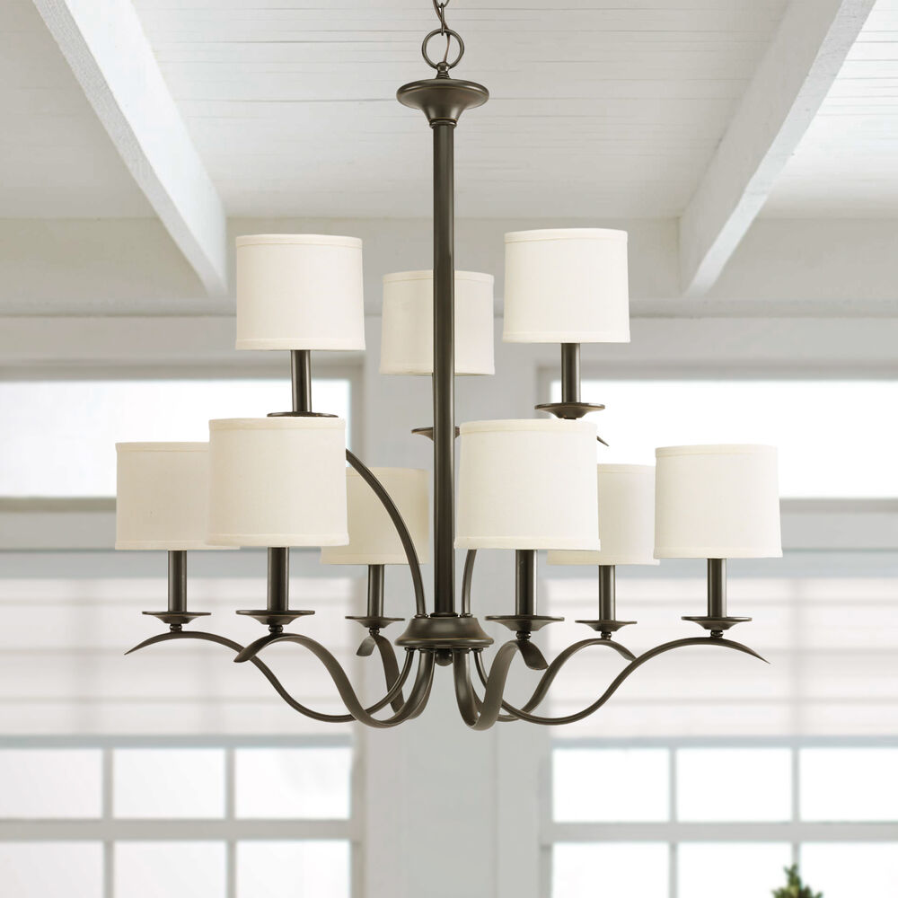 Vatnuvys Traditional Premium Brass Fabric Metal Chandelier - Lamp Copper