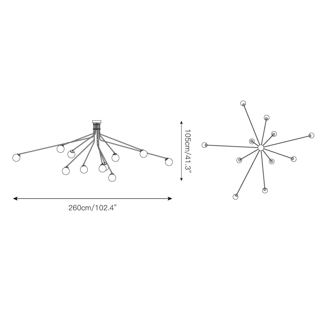 Vatnuvyo Modern Minimalist Brass Metal Glass Ceiling Lamp - Lamp Copper