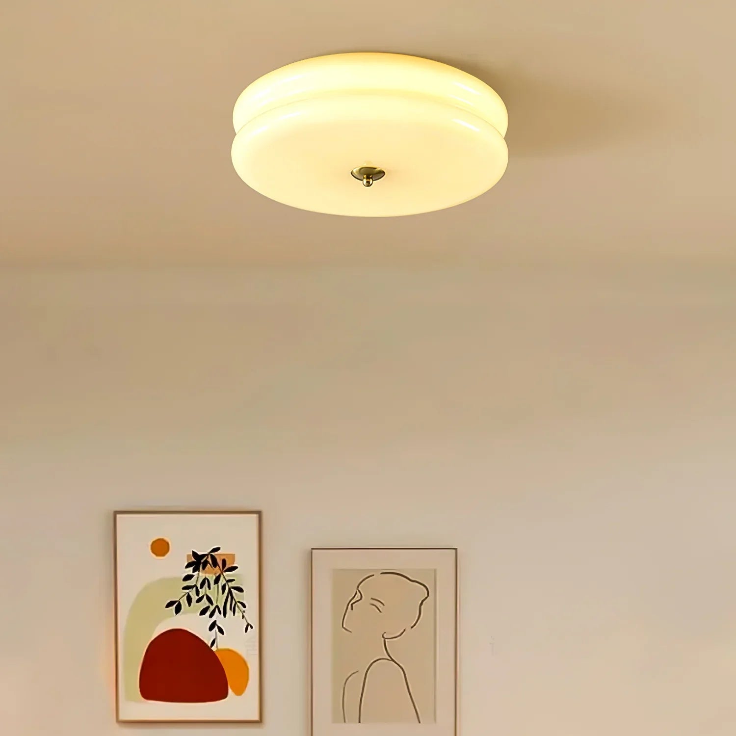 Valentina Lampada da Soffitto Tonda a Incasso Vintage a Due Strati