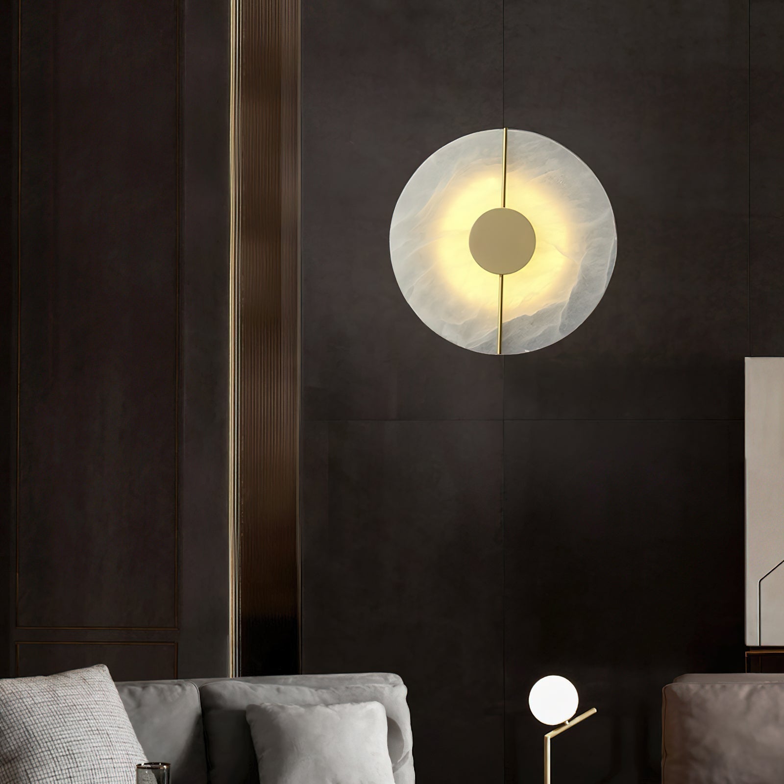 Waegnuvyo Modern Minimalist Alabaster Wall Lamp - Lamp Copper
