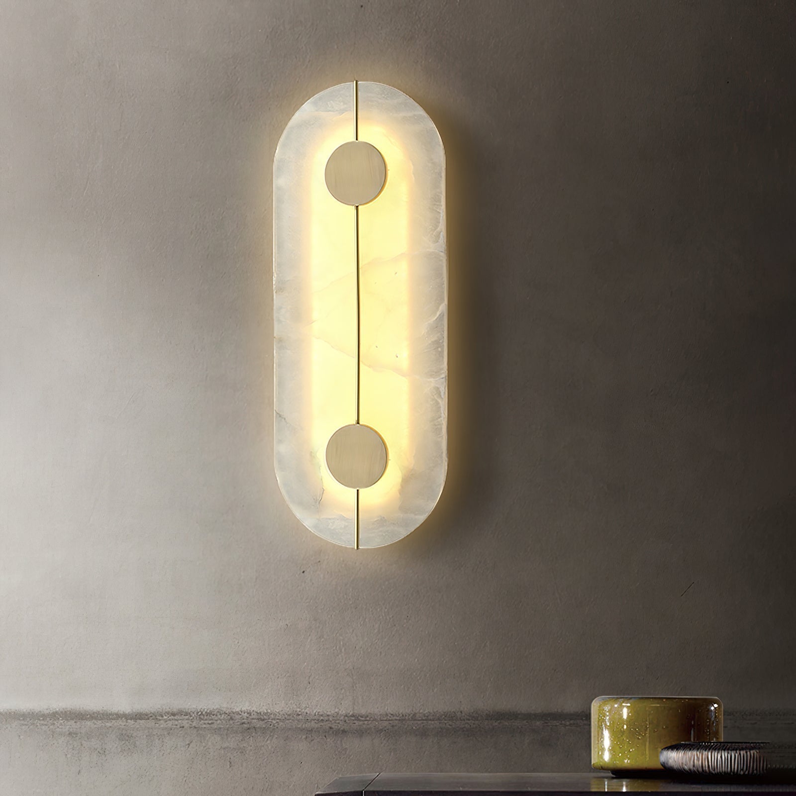 Waegnuvyo Modern Minimalist Alabaster Wall Lamp - Lamp Copper