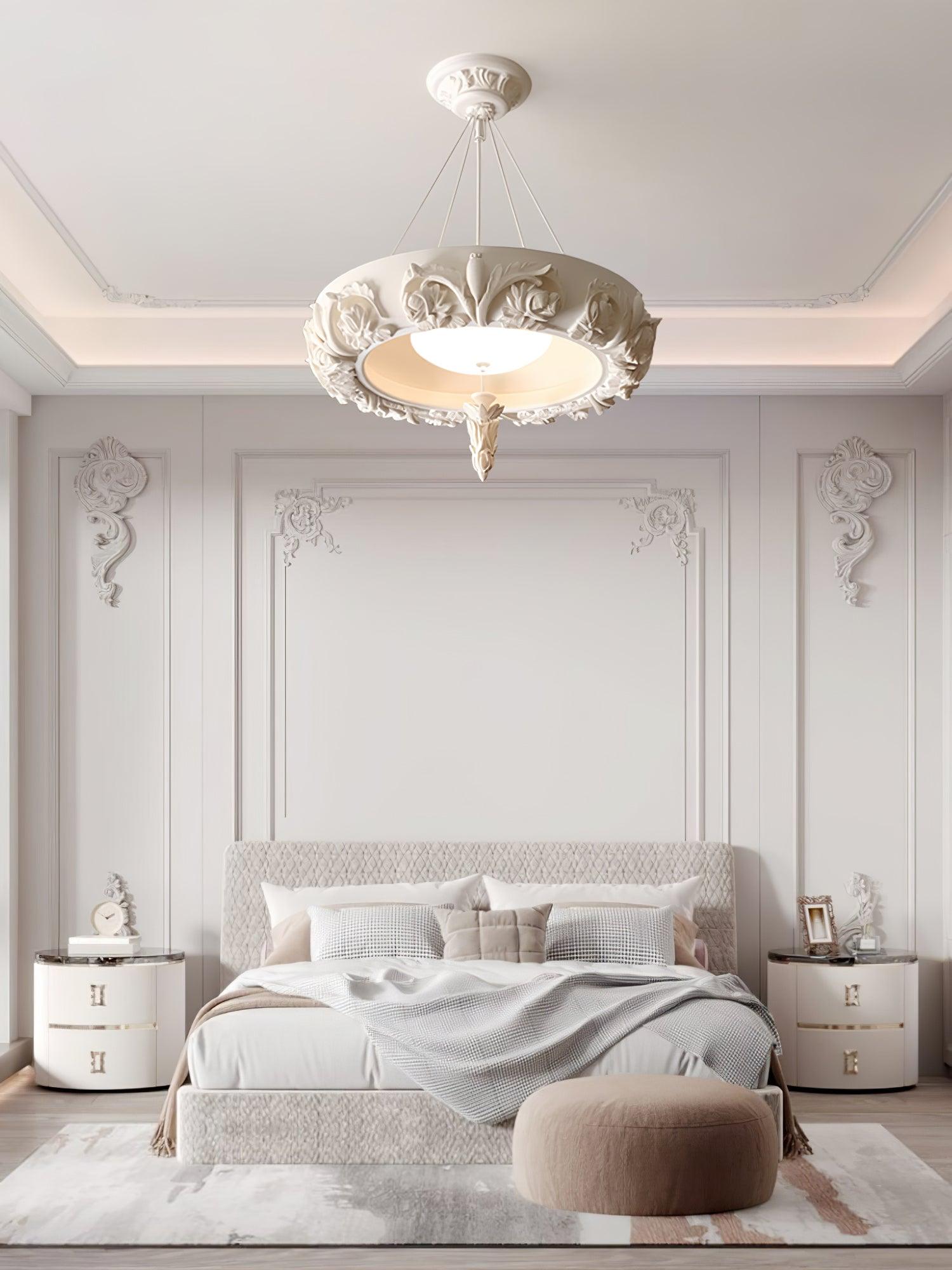 Rococo Plaster Pendant Chandelier - Blowlighting