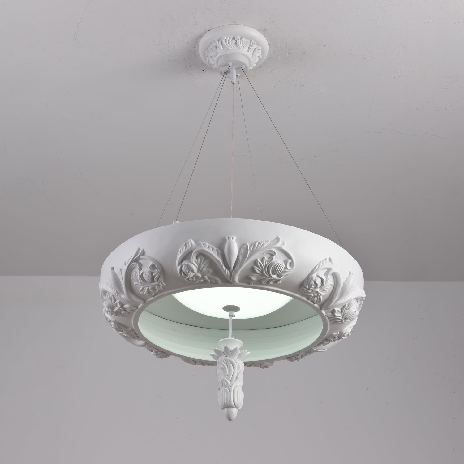 Rococo Plaster Pendant Chandelier - Blowlighting