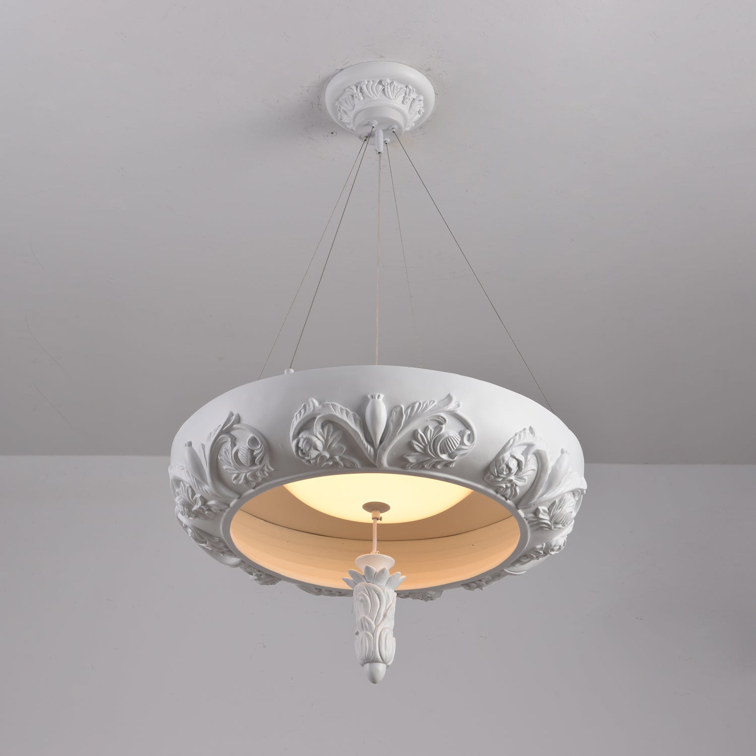 Rococo Plaster Pendant Chandelier - Blowlighting