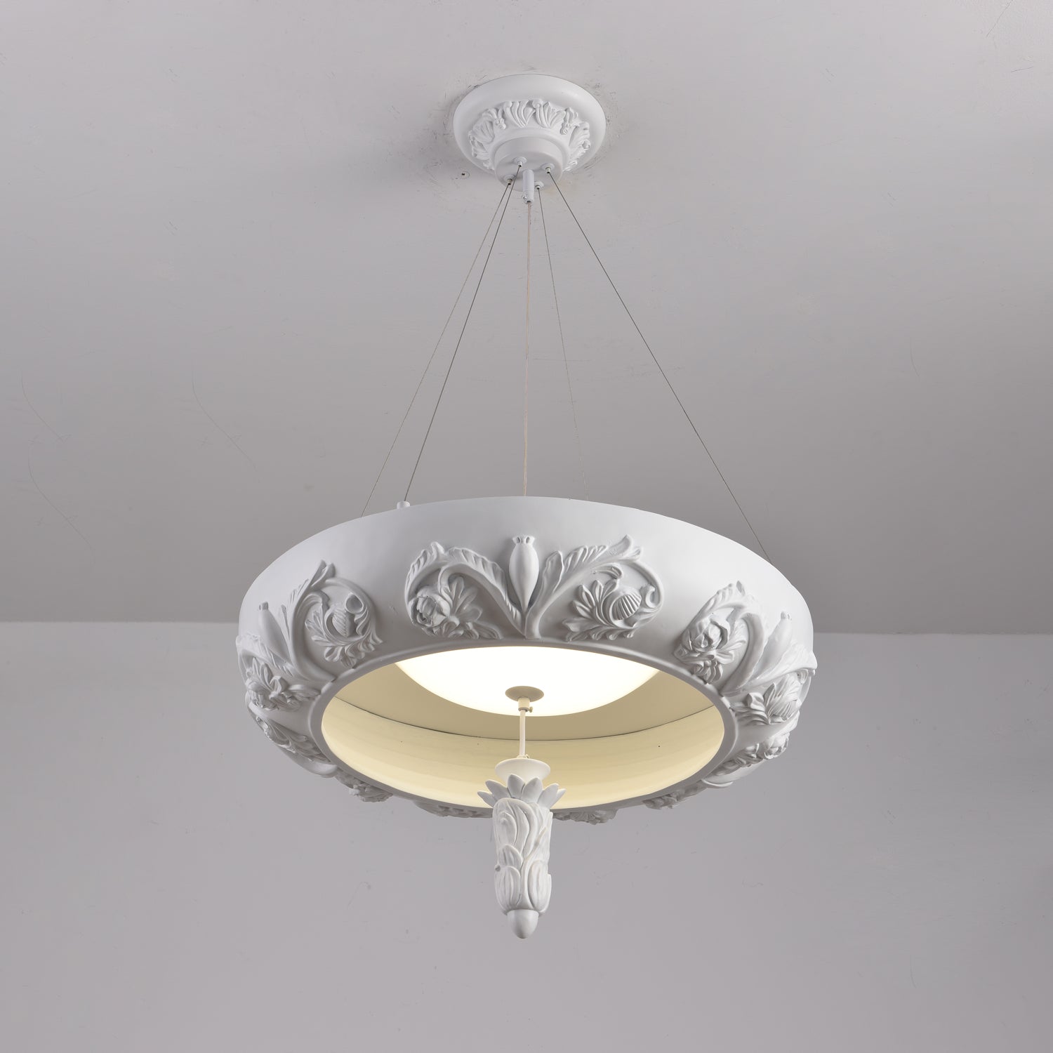 Rococo Plaster Pendant Chandelier - Blowlighting