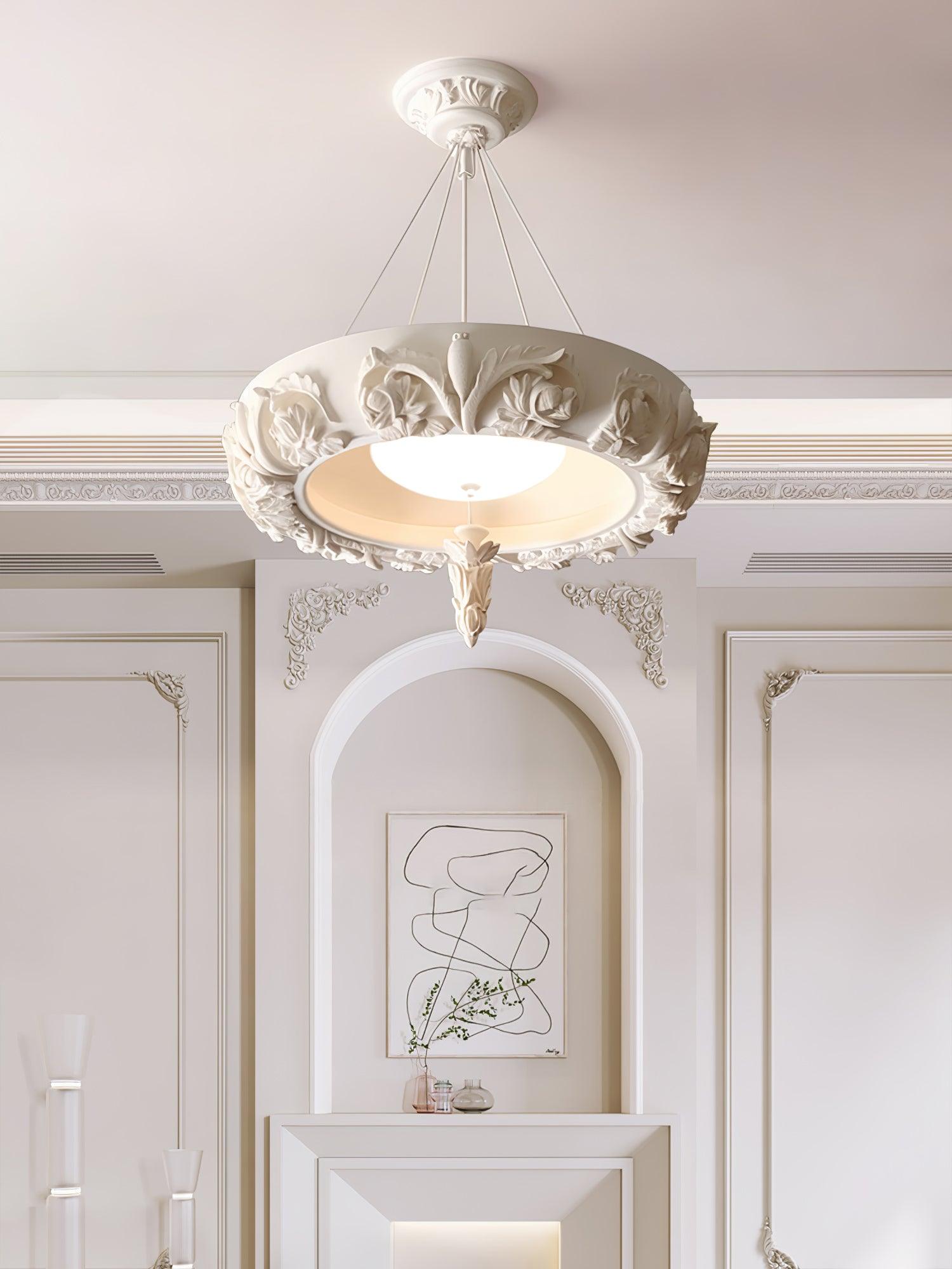 Rococo Plaster Pendant Chandelier - Blowlighting