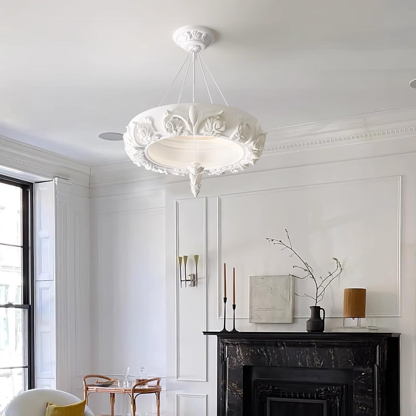 Rococo Plaster Pendant Chandelier - Blowlighting