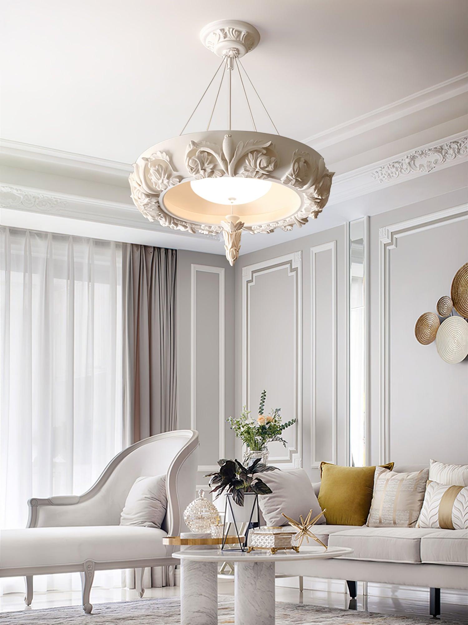 Rococo Plaster Pendant Chandelier - Blowlighting