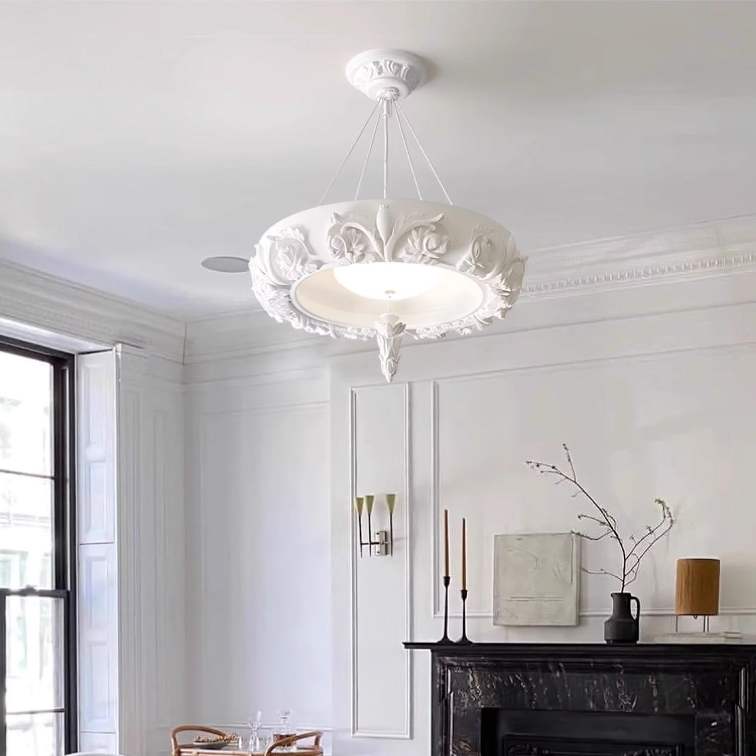 Rococo Plaster Pendant Chandelier - Blowlighting