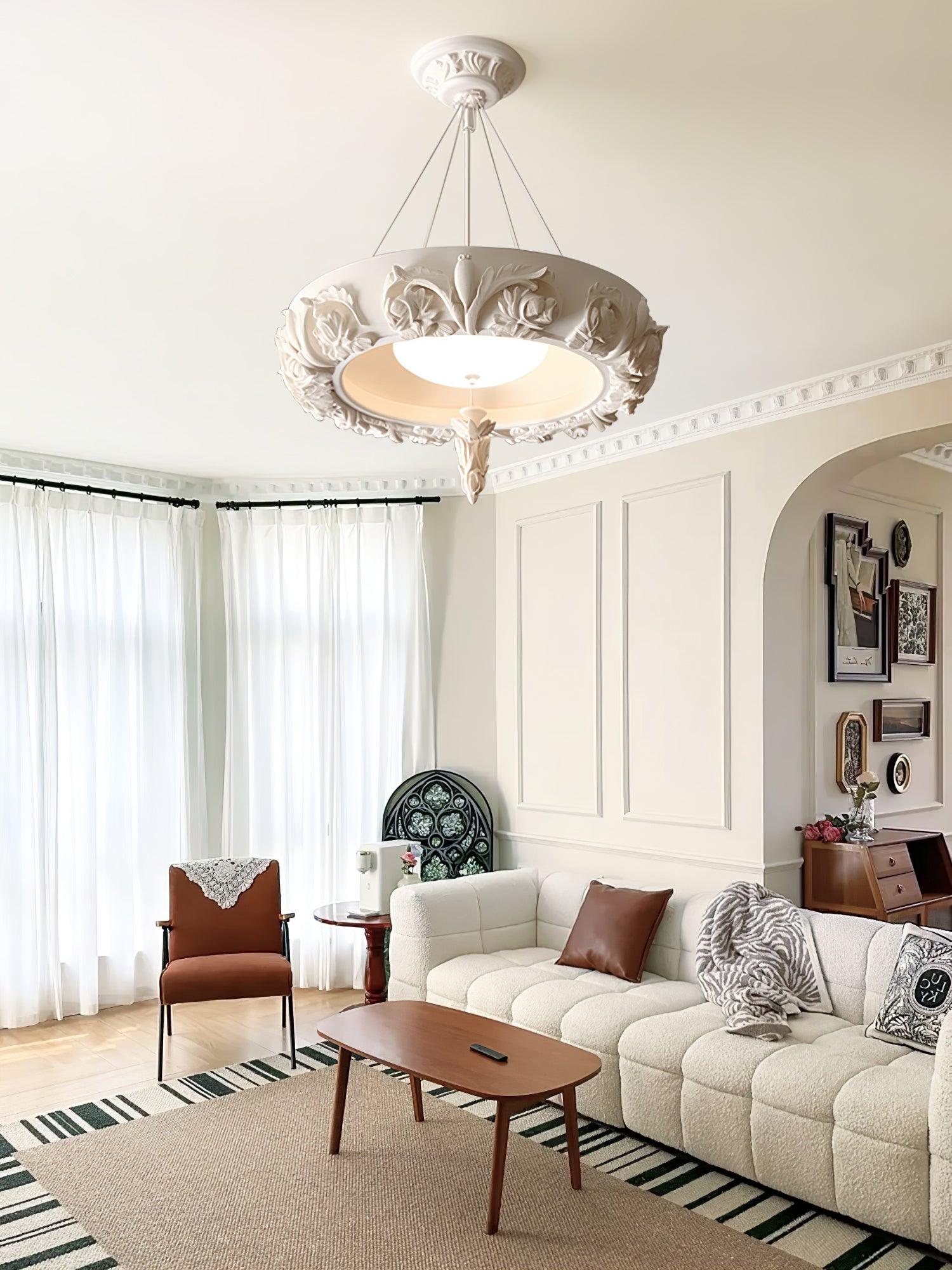 Rococo Plaster Pendant Chandelier - Blowlighting