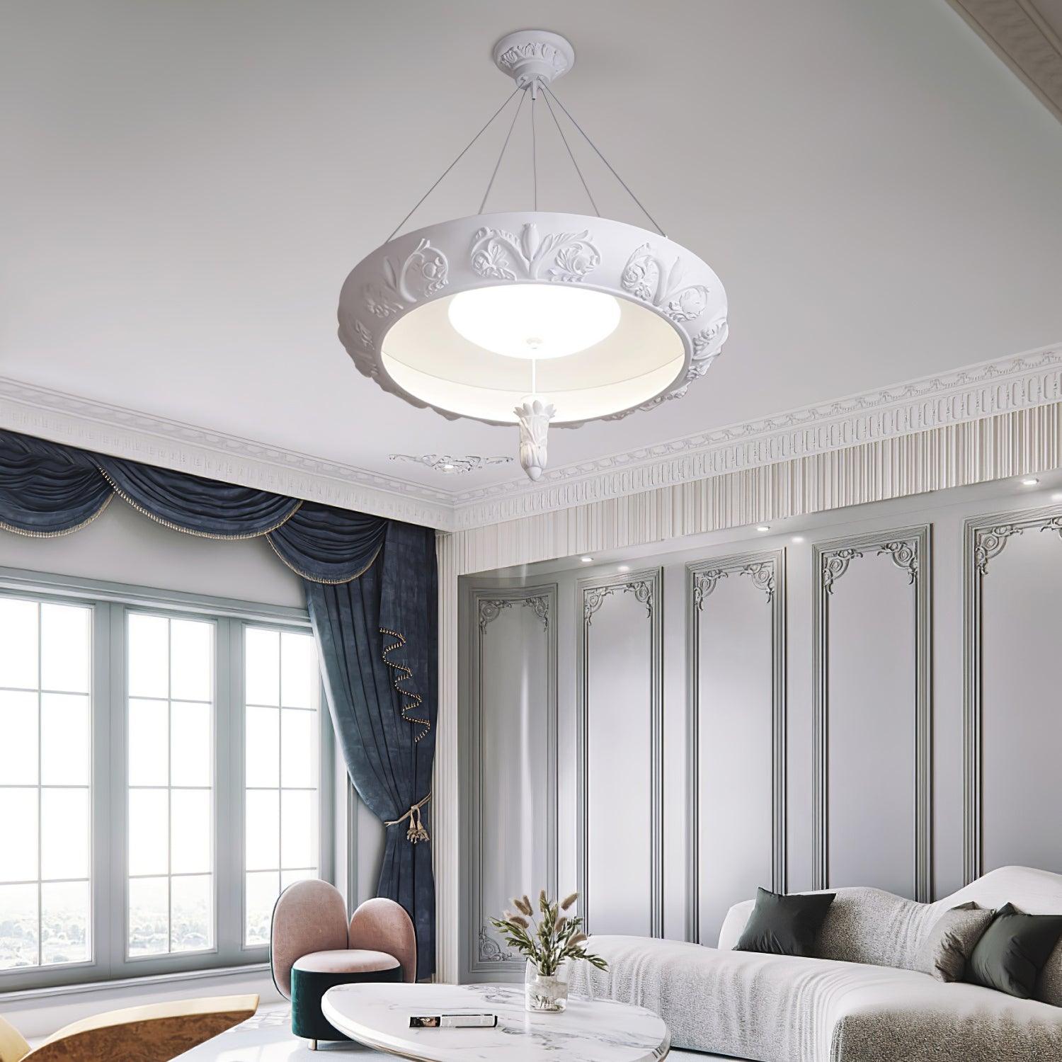 Rococo Plaster Pendant Chandelier - Blowlighting