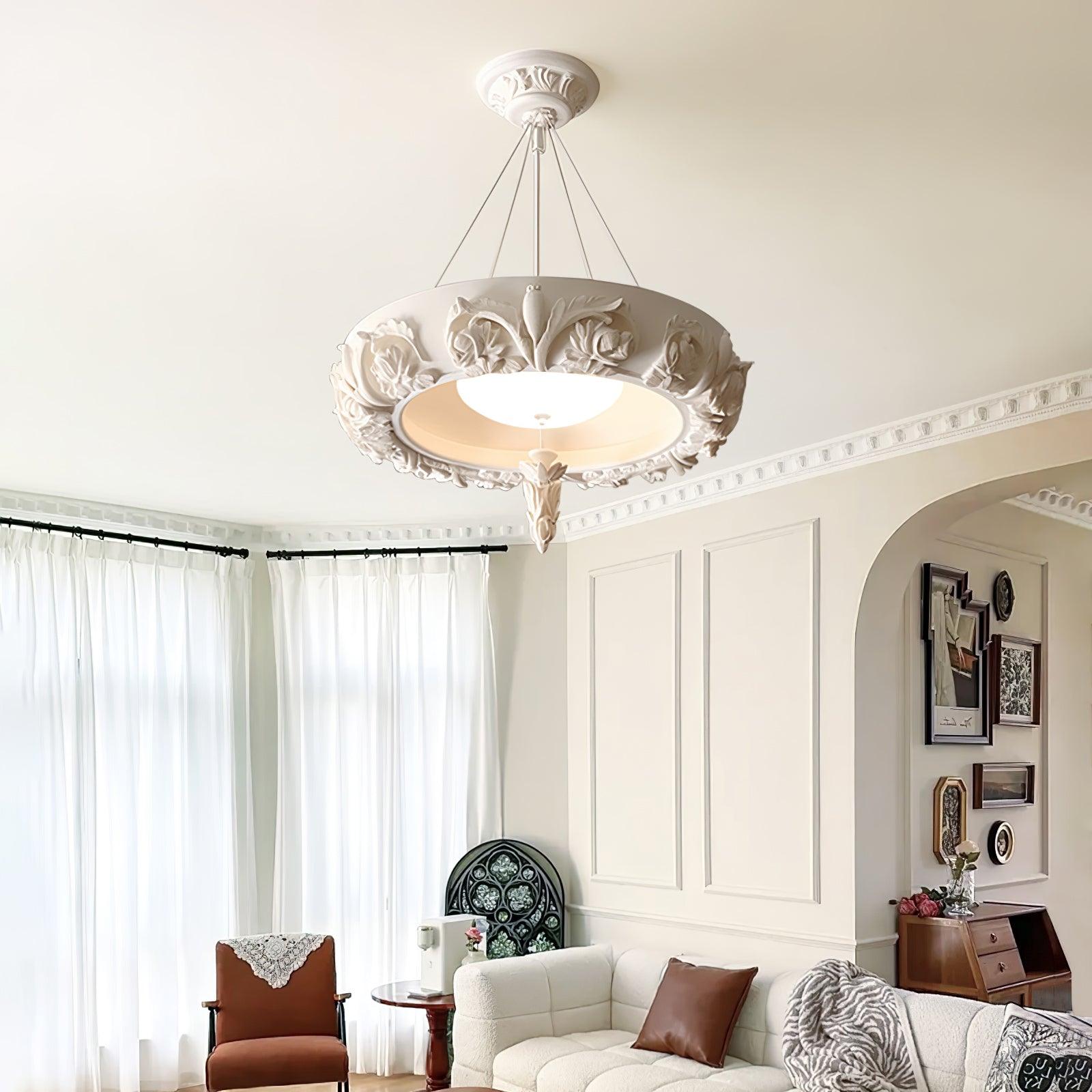 Rococo Plaster Pendant Chandelier - Blowlighting
