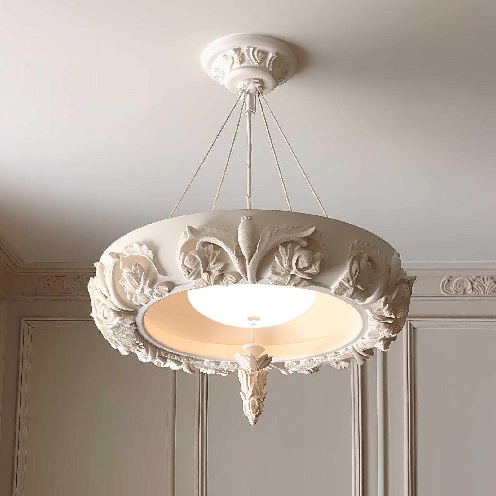 Rococo Plaster Pendant Chandelier - Blowlighting
