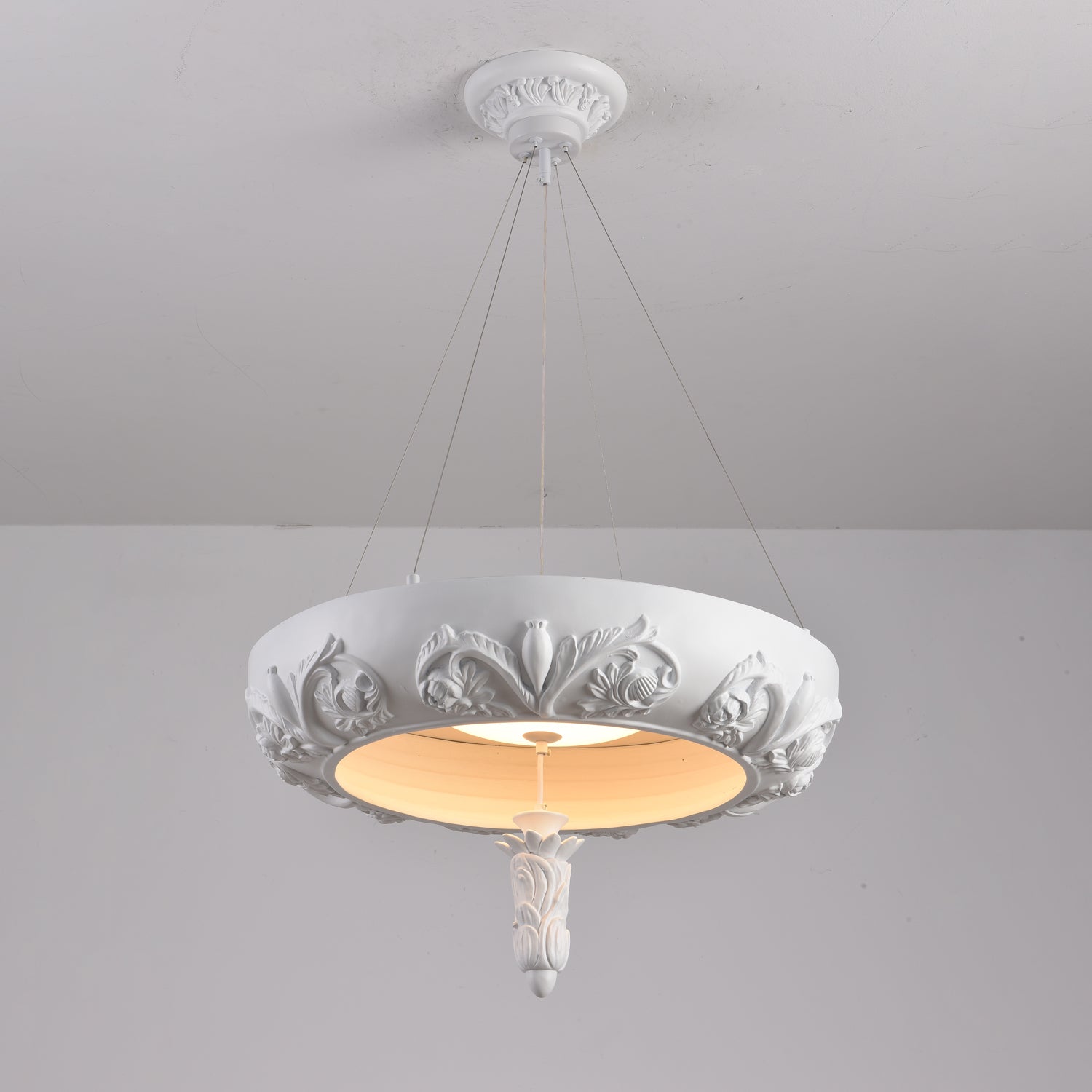 Rococo Plaster Pendant Chandelier - Blowlighting