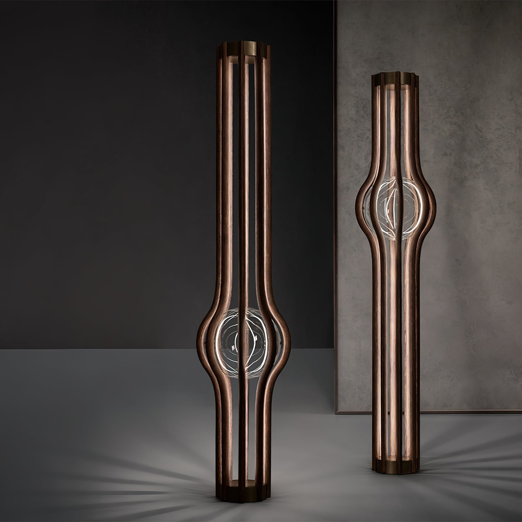 Ashaa Floor Lamp - Lamp Copper