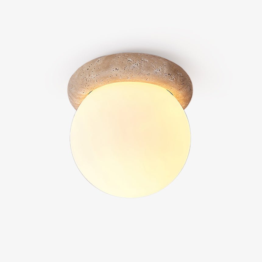 Colaeiel Disc-Globe Travertine Ceiling Light - Neutralighting