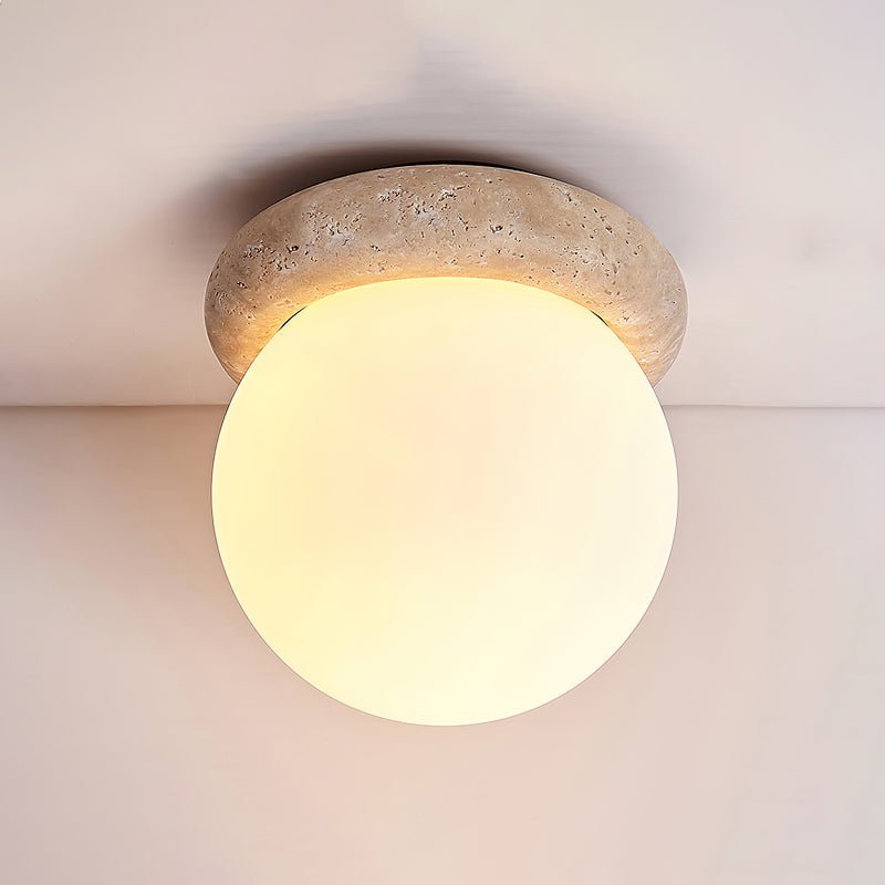 Colaeiel Disc-Globe Travertine Ceiling Light - Neutralighting