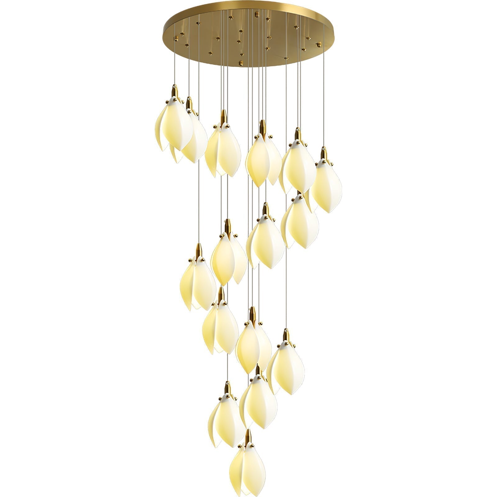 Caphayra Floral Ceramic Brass Chandelier - Blowlighting