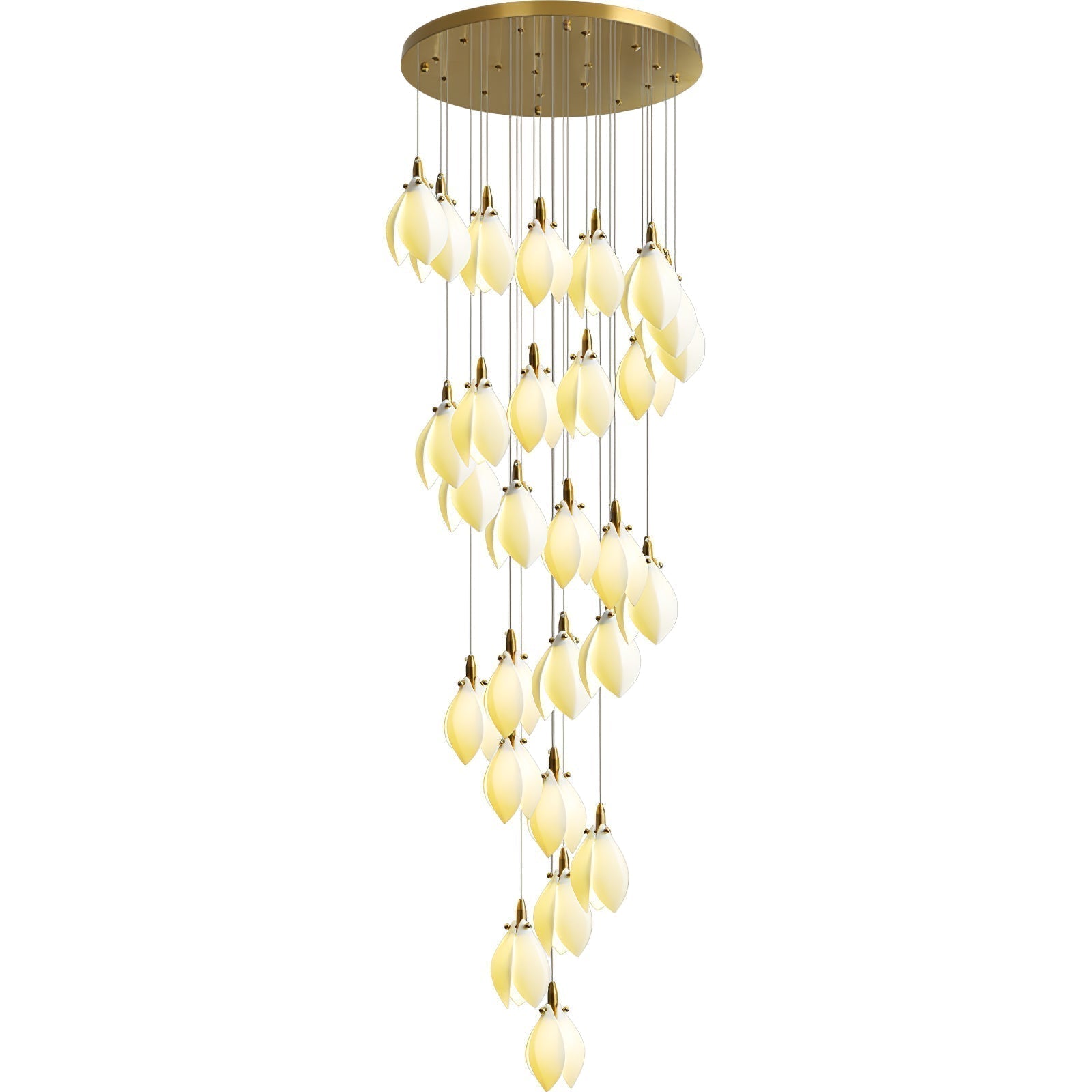 Caphayra Floral Ceramic Brass Chandelier - Blowlighting