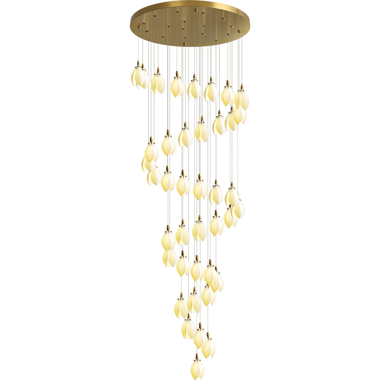 Caphayra Floral Ceramic Brass Chandelier - Blowlighting