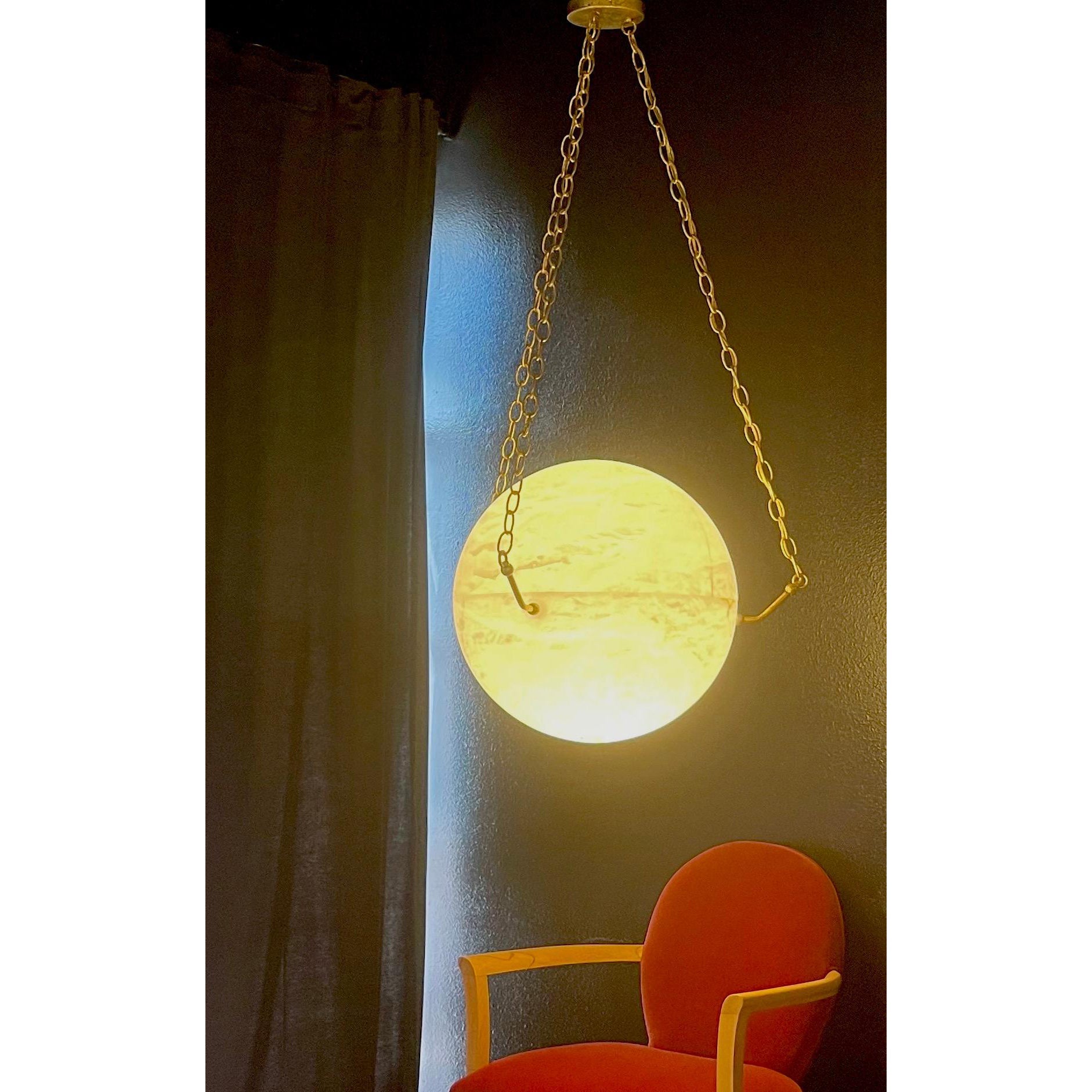 Himinuvys Modern Dimmable Minimalist Alabaster Pendant Lamp - Lamp Copper