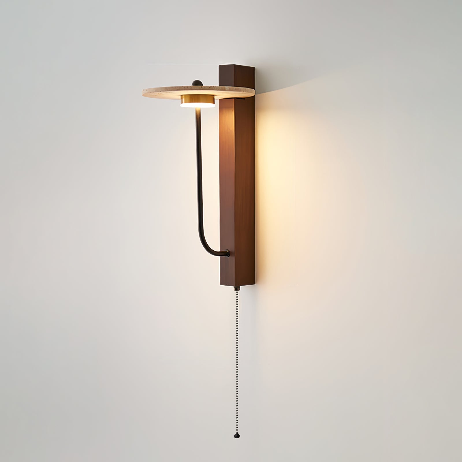Viphayra Lever Arm Travertine Wall Light - Letslighting