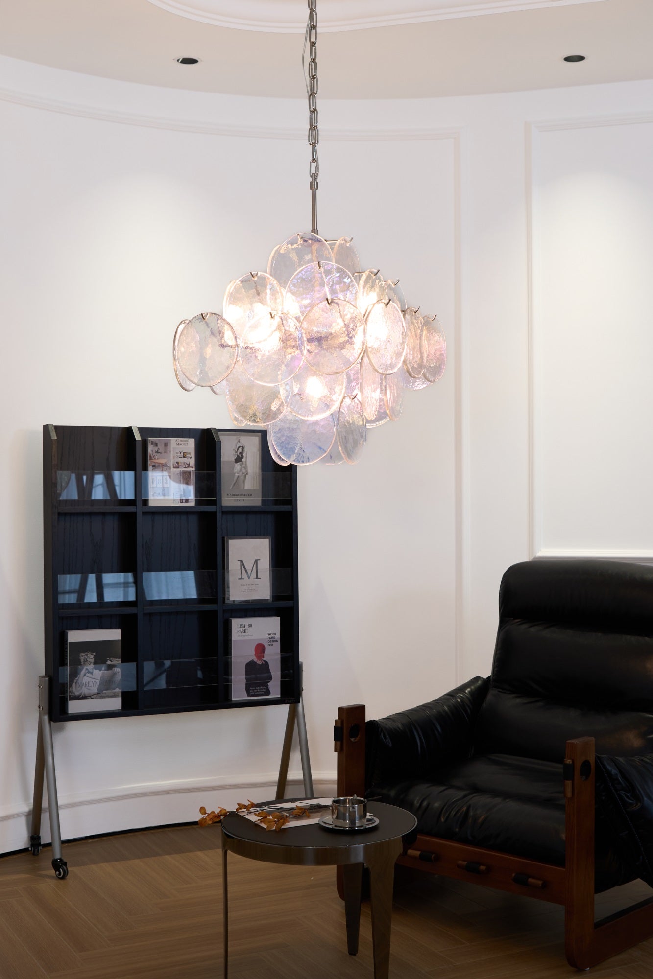 Aurora Chandelier Iridescent Murano Disc Layered - Neutralighting