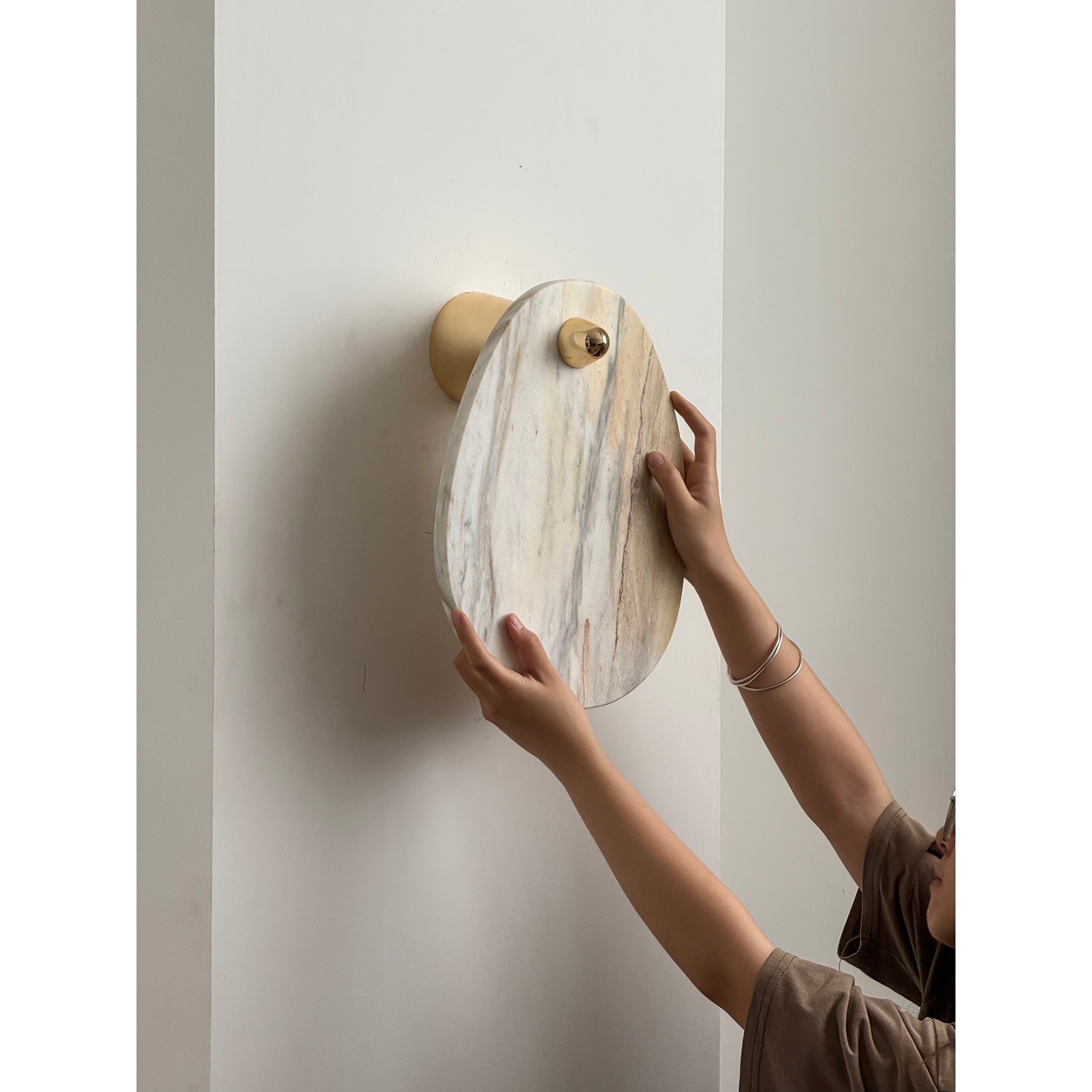 Norduvys Modern Luxurious Metal Marble Wall Lamp - Lamp Copper