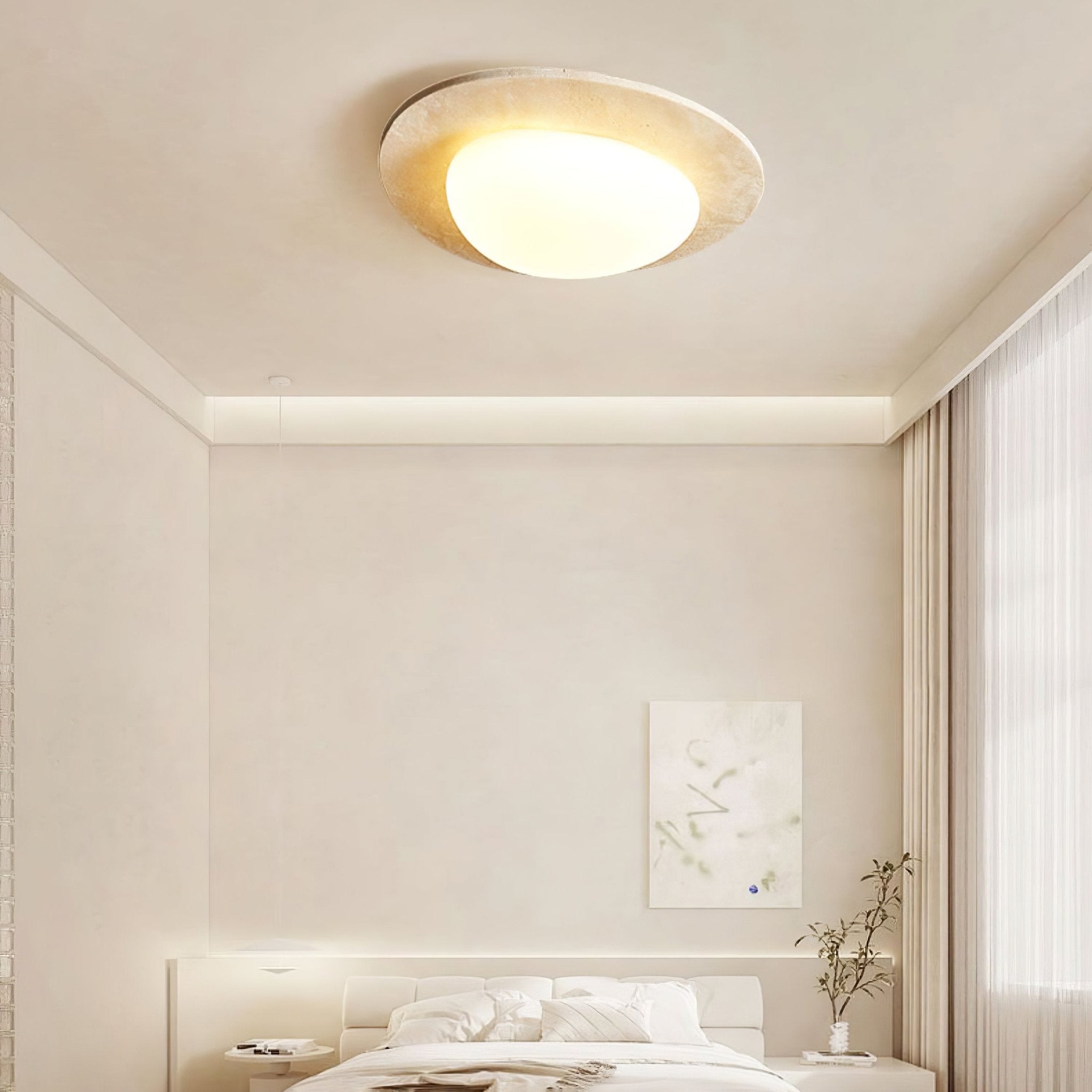 Orlaeisra Circular Travertine Ceiling Light - Neutralighting