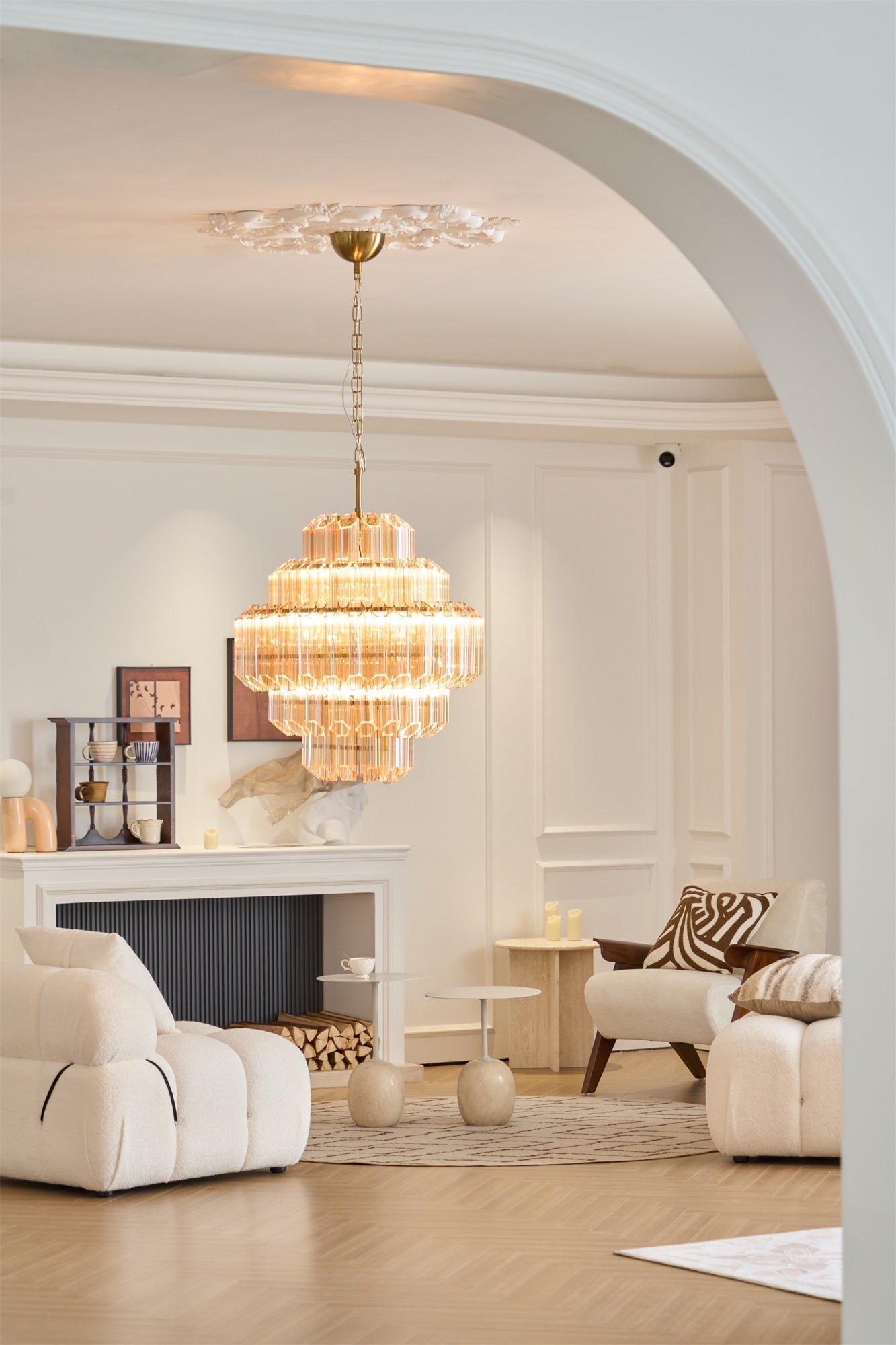 Aurora Chandelier Aurum Cascade Murano Glass Prism Art - Blowlighting