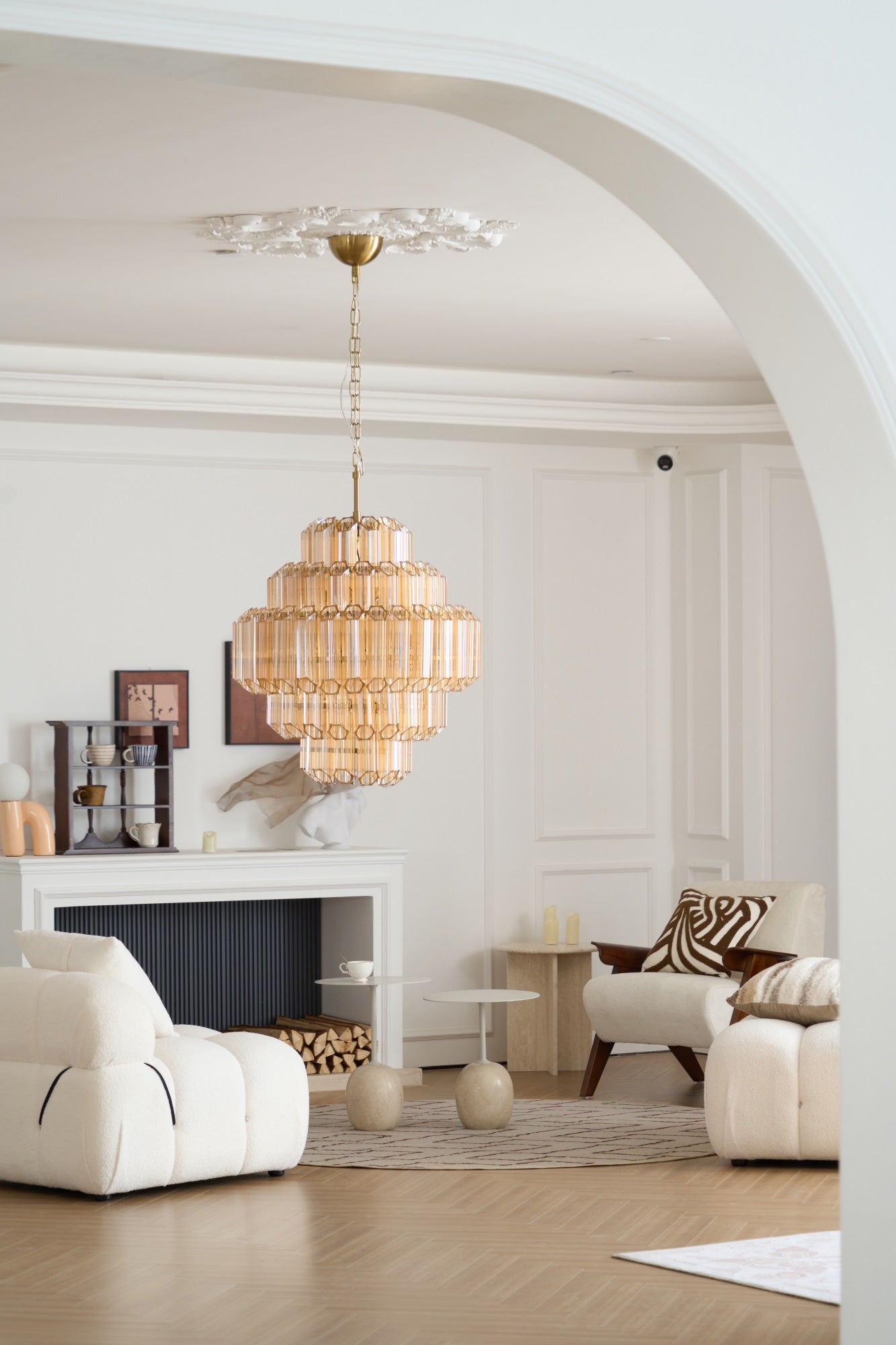 Aurora Chandelier Aurum Cascade Murano Glass Prism Art - Blowlighting