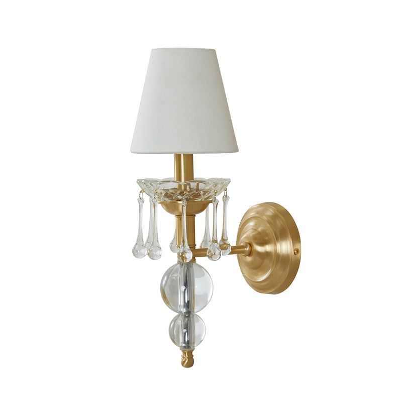 Qvistuvyh Postmodern Luxury Fabric Crystal Wall Lamp - Lamp Copper