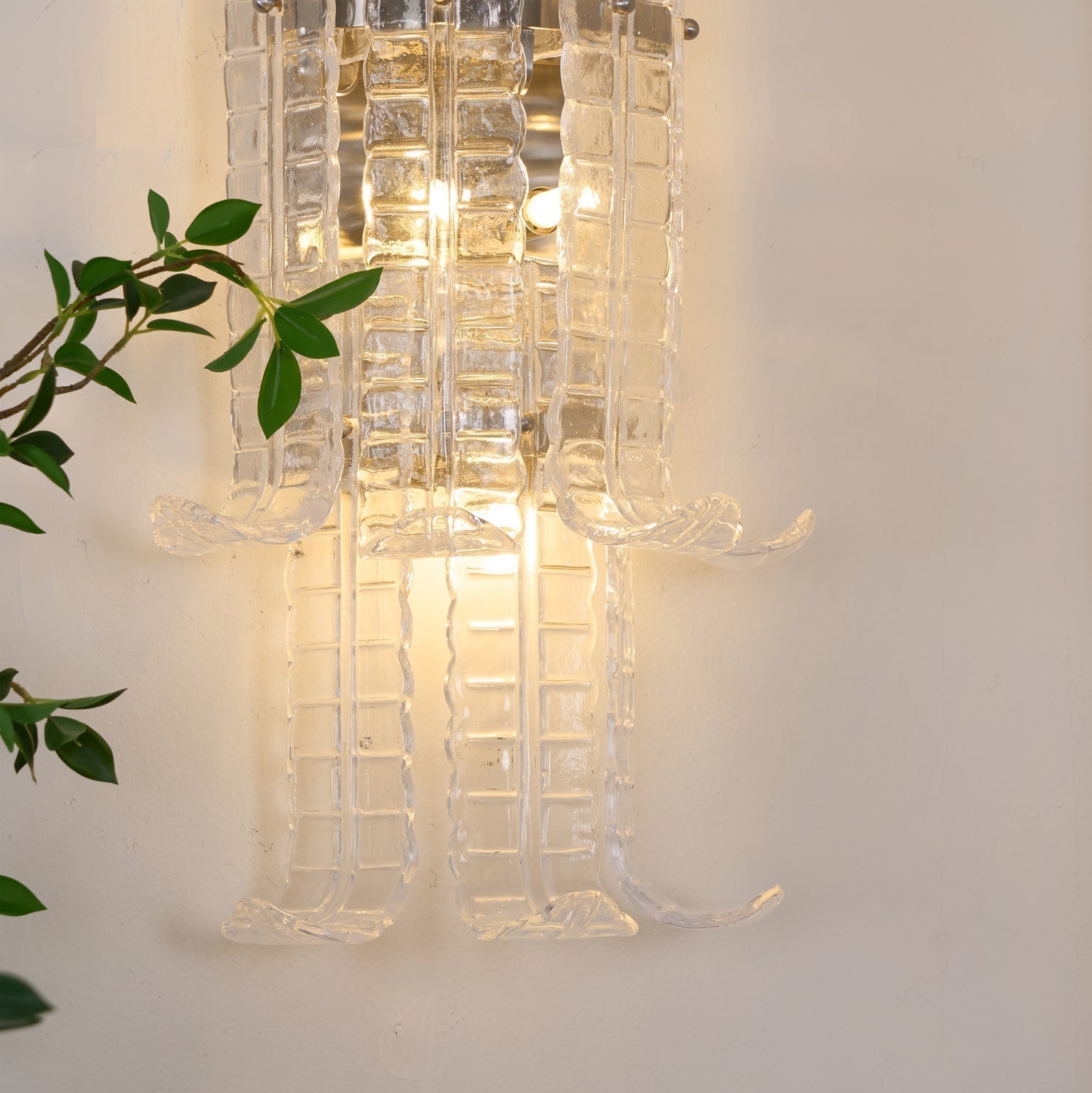 Aurora Wall Sconce Clear Murano Glass Panel Geometric - Neutralighting