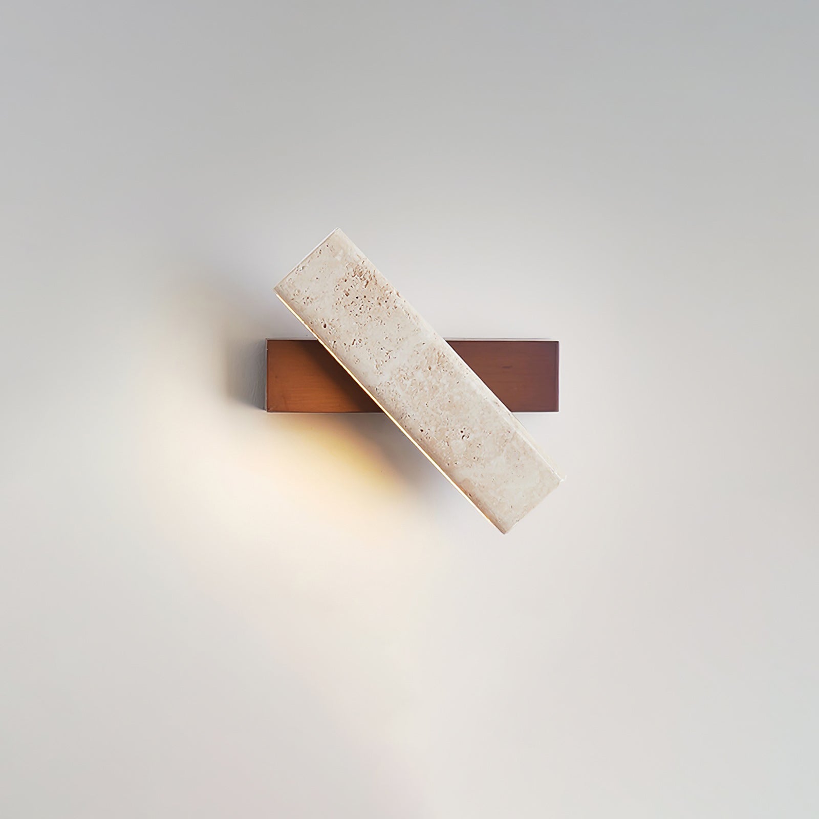 Ostruvyo Modern Minimalist Linear Walnut Travertine Wall Lamp - Lamp Copper