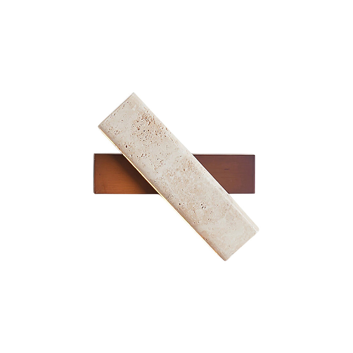 Ostruvyo Modern Minimalist Linear Walnut Travertine Wall Lamp - Lamp Copper