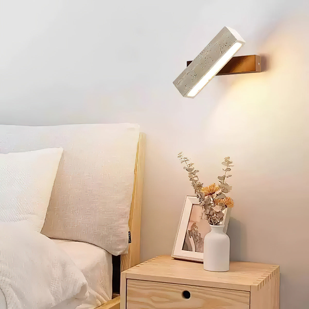 Ostruvyo Modern Minimalist Linear Walnut Travertine Wall Lamp - Lamp Copper