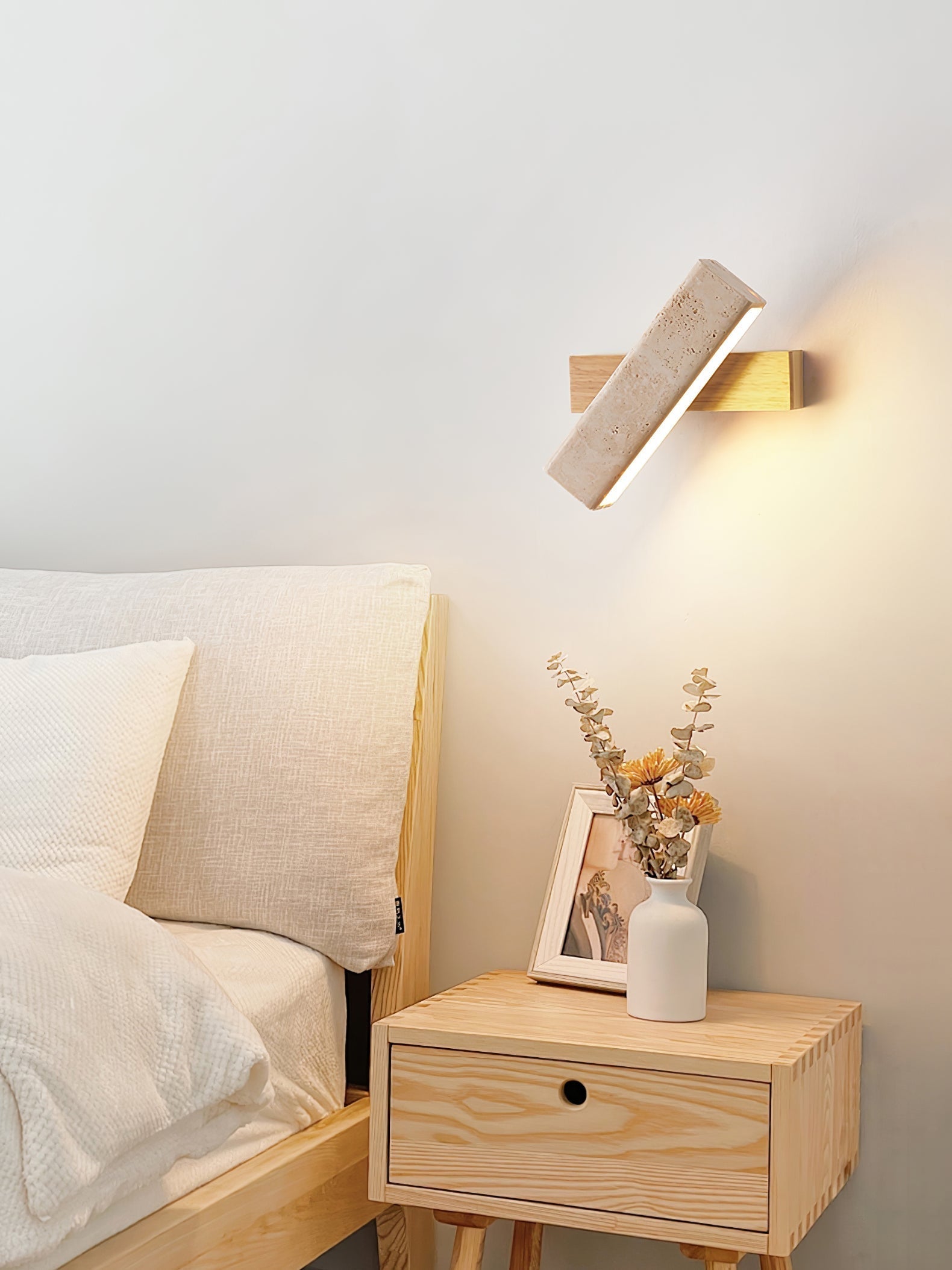 Esorora Rectangular Travertine Wall Light - Blowlighting