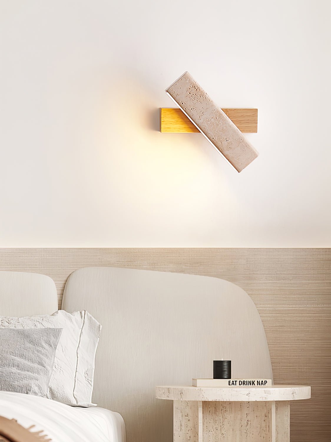 Esorora Rectangular Travertine Wall Light - Blowlighting