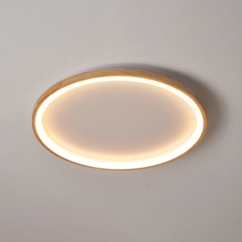 Muto Moderne LED Plafoniere Legno/Acrilico Economico Rotonda Anello Regolabile