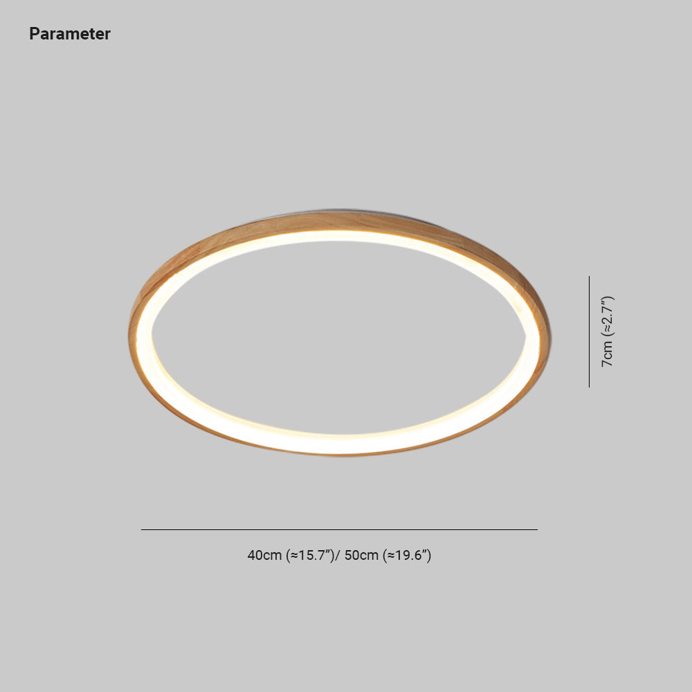 Muto Moderne LED Plafoniere Legno/Acrilico Economico Rotonda Anello Regolabile