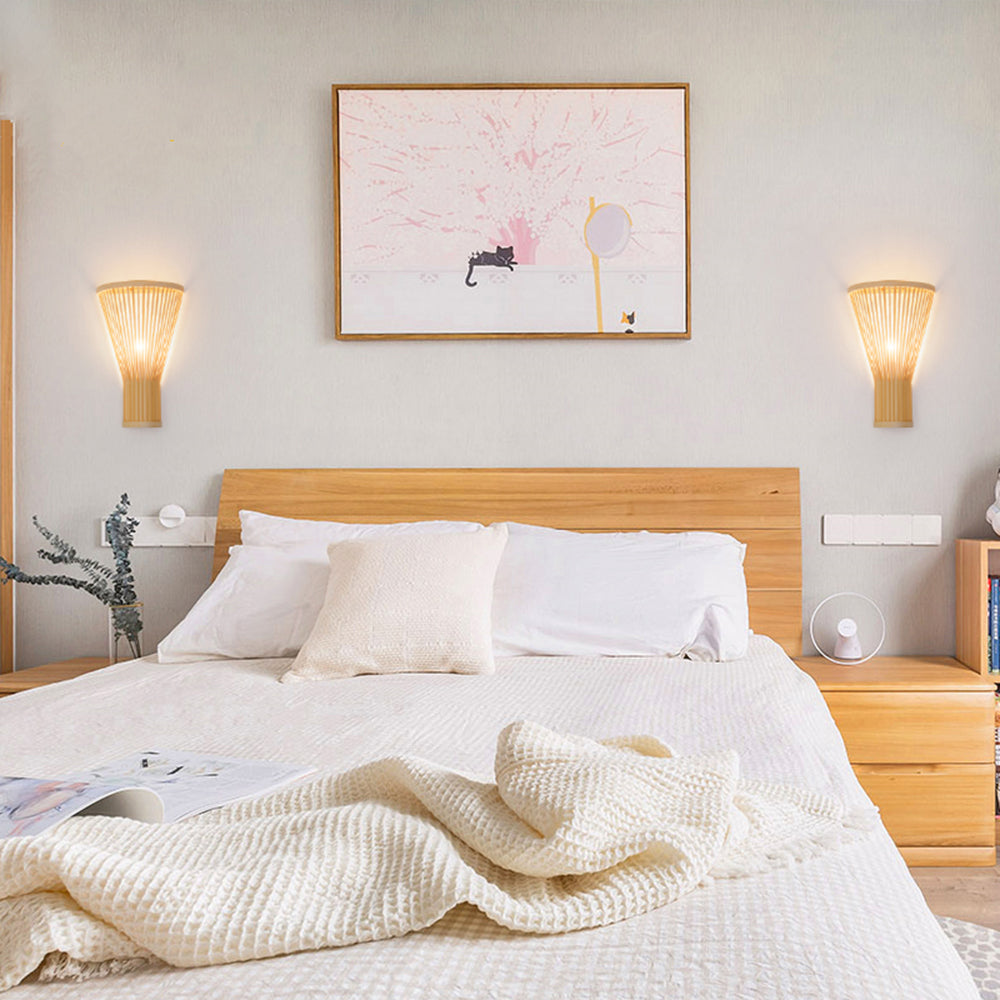 Muto Led Applique Comodino Rattan Acrilico Camera da Letto