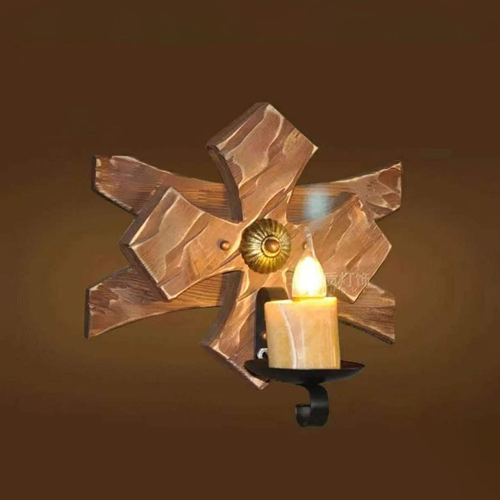 Epoch Vintage Candela Industriale LED Applique Legno Metallo Soggiorno/Camera da Letto/Sala Studio