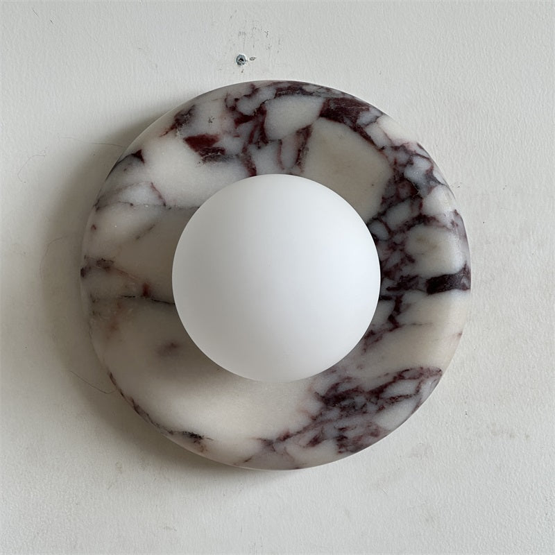 Evenir Modern Minimalist Bvlgari Purple Marble Sconce Wall Lamp - Lamp Copper